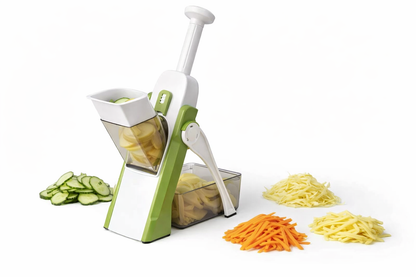 Cortador de Verduras 5 en 1 – Pica, Rebana y Ralla en Segundos sin Esfuerzo